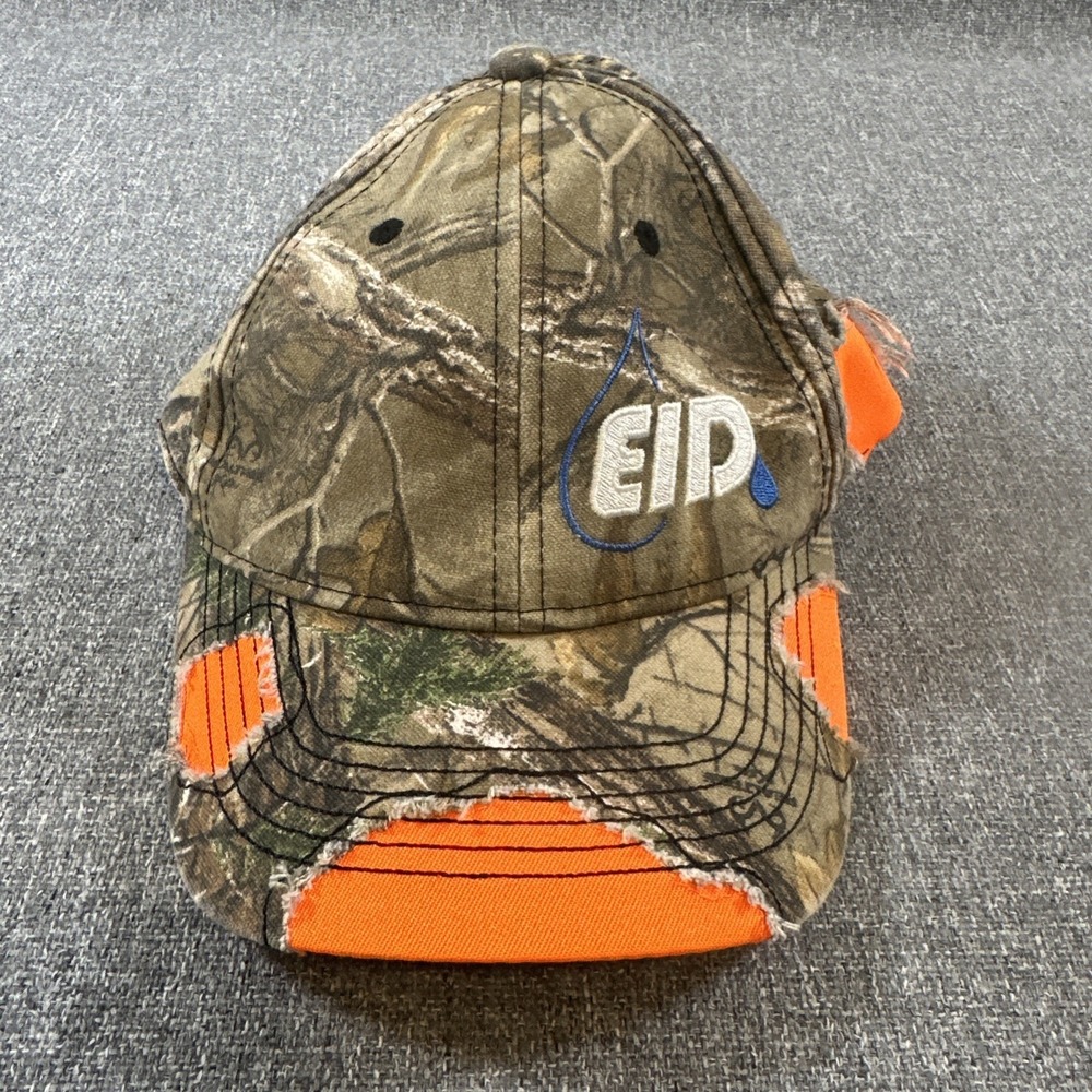 AJM International Realtree Camo‎ Blaze Orange Distressed Hunting Hat EID Canada